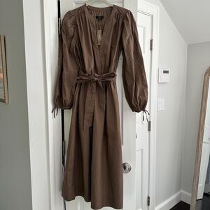NWT J.Crew Poplin Midi Dress, XS